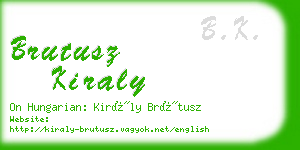 brutusz kiraly business card